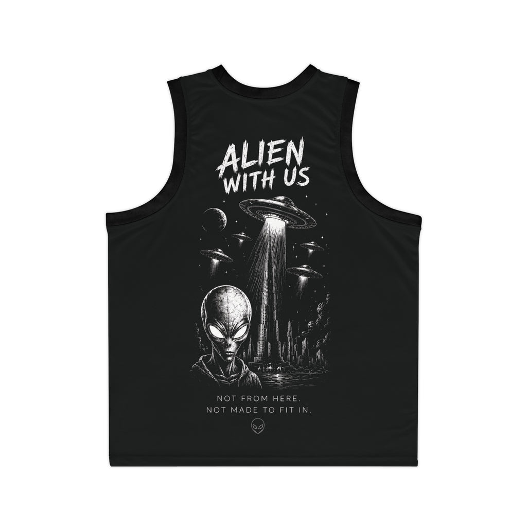 Alien With Us Basketball Jersey — Space Drip UFO Edition