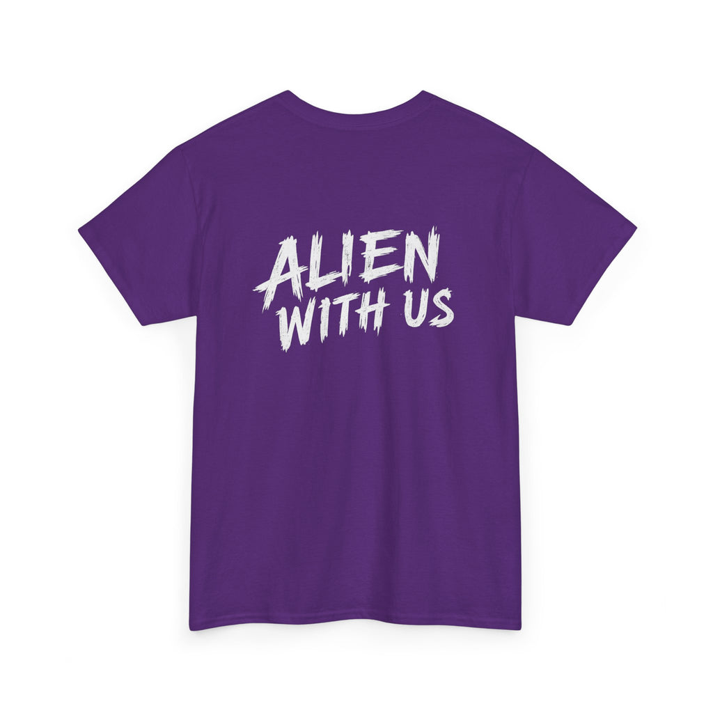Alien With Us T-Shirt — Bold Back Graphic Tee for Sci‑Fi Fans