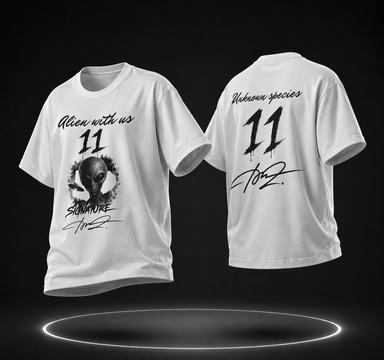 Alien With Us 'Unknown Species 11' Oversized Men’s T‑Shirt